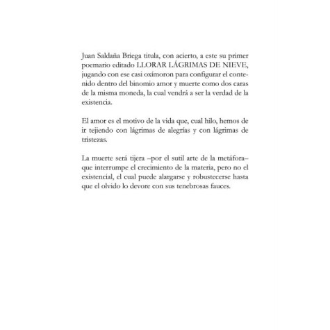 Llorar lágrimas de nieve