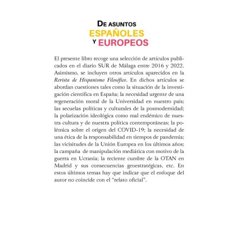 De asuntos españoles y europeos 2ª Edición